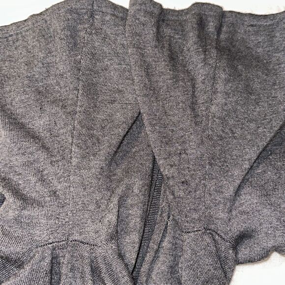 KENAR L Charcoal Gray Knit Open Front Shawl Collar Quarter Sleeve Cardigan - Picture 11 of 11